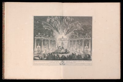 Hänen armolleen Dauphinille omistetun valaistuksen ja ilotulituksen suunnittelu Meudonissa, 3. syyskuuta 1735 tekijältä Michel de Bonneval