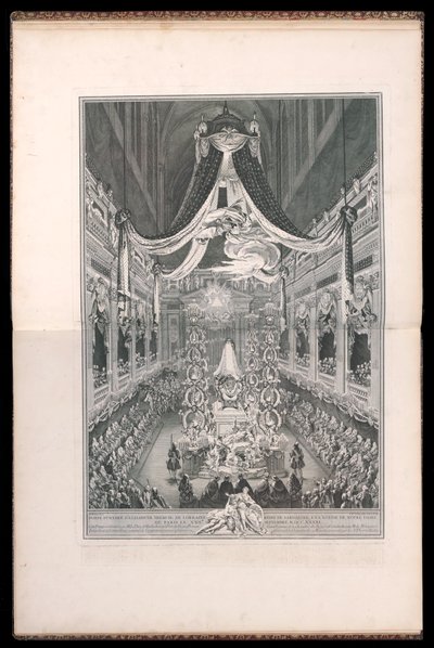 Elisabeth Thérèse of Lorraine Sardinian kuningatar, Notre Dame de Parisin kirkossa XXII. SYYSKUU M.DCC.XXXXI. (Lorrainen Elisabeth Thérèsen, Sardinian kuningattaren hautajaiset Pariisin Notre Damen kirkossa 22. syyskuuta 1. tekijältä Michel de Bonneval