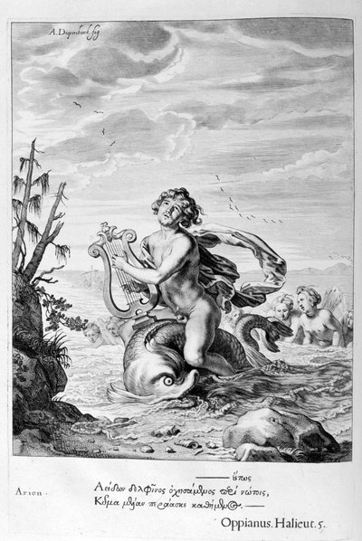 Delfiinin pelastama Arion, 1655 tekijältä Michel de Marolles