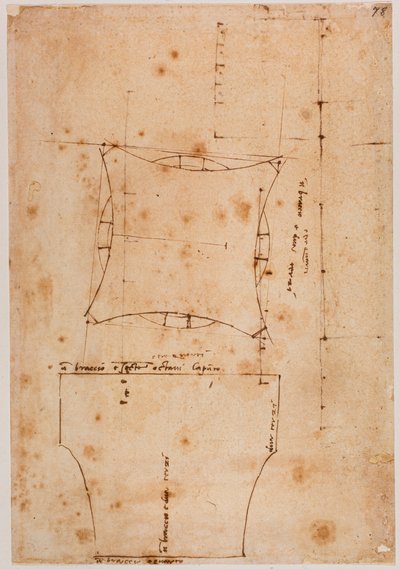 Pääkaupungin pohjapiirros ja korkokuva, 1500-luku (piirustus). tekijältä Michelangelo (after) Buonarroti