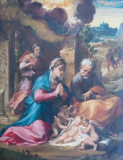 Syntymä ja julistus paimenille tekijältä Michelangelo Anselmi