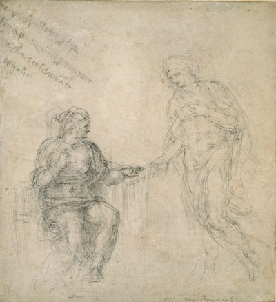 Kristus jättää hyvästit äidilleen ylösnousemuksen jälkeen, 1500-luku tekijältä Michelangelo Buonarroti