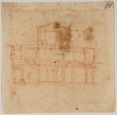 San Lorenzon julkisivun suunnittelu tekijältä Michelangelo Buonarroti