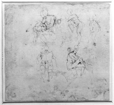 Figuuritutkimus, n. 1511 tekijältä Michelangelo Buonarroti