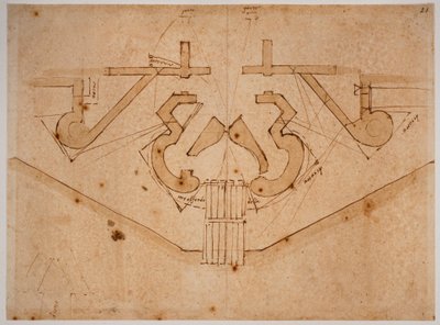 Porttikäytävän linnoitussuunnittelu tekijältä Michelangelo Buonarroti
