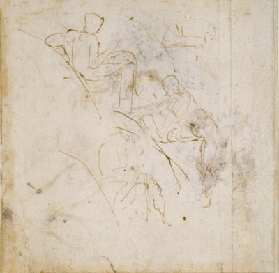 Four Figure Studies, c1490-1560 tekijältä Michelangelo Buonarroti