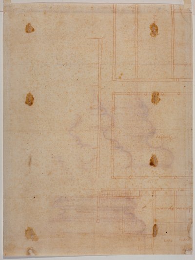 San Lorenzon luostarin hajanainen pohjapiirros. tekijältä Michelangelo Buonarroti