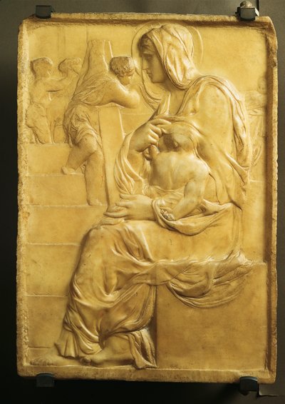Michelangelon Madonna of Stairs (1475-1564) tekijältä Michelangelo Buonarroti