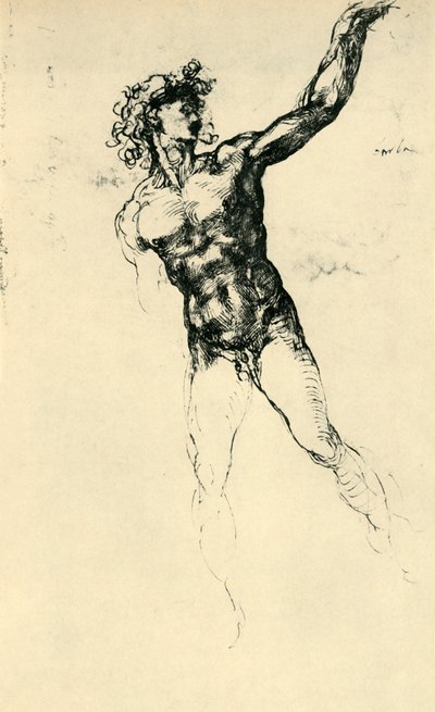 Miesten alastonkuva, 1503-1504, 1943. tekijältä Michelangelo Buonarroti