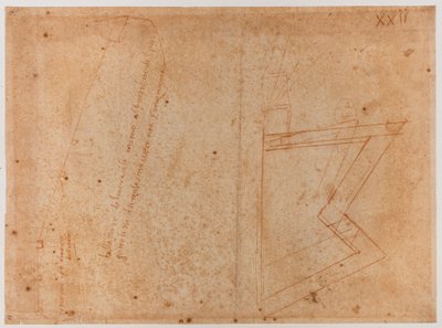 Pyhän Pier Gattolinin portin läheisyydessä olevien muurien suunnitelma tekijältä Michelangelo Buonarroti