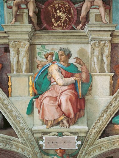Profeetat ja sibylit: Jesajan Sikstuksen kappelin katto Vatikaanissa, 1508-1512. tekijältä Michelangelo Buonarroti