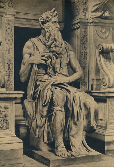 Roma - Pyhän Pietarin kirkko Vinculisissa - Mooses, kirjoittanut MIchelangelo, 1910 tekijältä Michelangelo Buonarroti