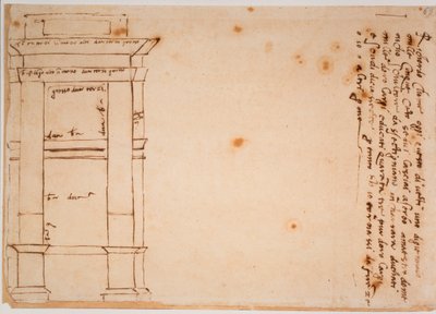 Julius II:n haudan sivukuva, omakätinen muistomerkki tekijältä Michelangelo Buonarroti