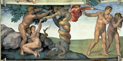 Sikstuksen kappelin katto (1508-12): Ihmisen lankeemus tekijältä Michelangelo Buonarroti