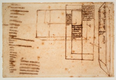 Julius II:n hautakammion marmoriharkkojen luonnokset. tekijältä Michelangelo Buonarroti