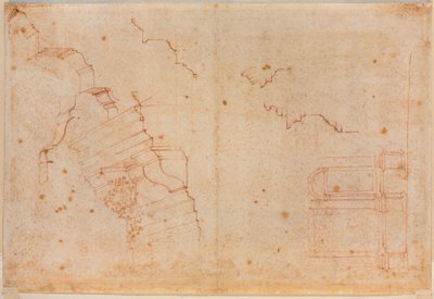 Tutkimuksia roomalaisista muistomerkeistä, 1500-luku (piirustus) tekijältä Michelangelo Buonarroti