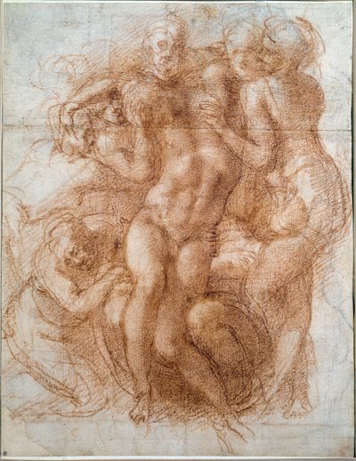 Tutkimus Pieta Deposition of Christ (piirustus tekijältä Michelangelo Buonarroti