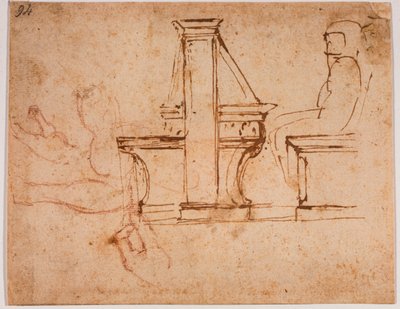 Laurentian kirjaston lukusalin kattoa varten tehty työ. tekijältä Michelangelo Buonarroti