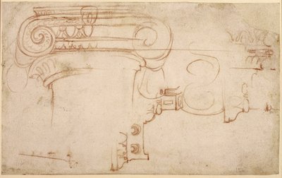 Ionisen pääkaupungin tutkimus (punainen liitu paperille) (suoraan) tekijältä Michelangelo Buonarroti