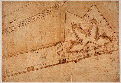 Porta al Praton linnoitusta koskeva tutkimus tekijältä Michelangelo Buonarroti