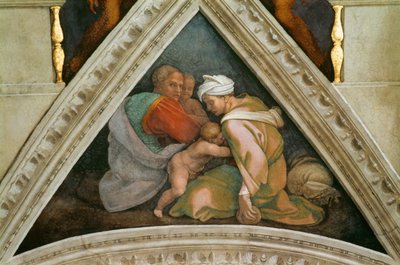 Kristuksen esi-isät: Ozias Sikstuksen kappelin katto Vatikaanissa, 1508-1512. tekijältä Michelangelo Buonarroti