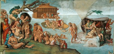 Deluge Sikstuksen kappelin katto Vatikaanissa, 1508-1512. tekijältä Michelangelo Buonarroti