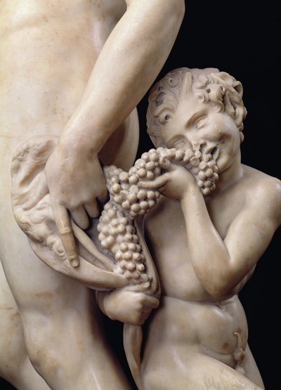 Bacchuksen juoppous, yksityiskohta satiirista, 1496-97 marmorikuosi 52672 tekijältä Michelangelo Buonarroti