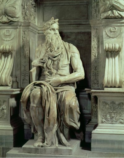Paavi Julius II:n hauta 1453-1513 Mooseksen yksityiskohta, 1513-16 marmori tekijältä Michelangelo Buonarroti