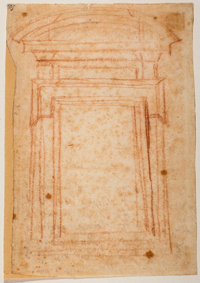 Uuden sakastin ikkunan luonnos tekijältä Michelangelo Buonarroti