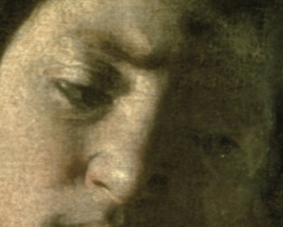 Daavid ja Goljatin pää, 1606 öljy kankaalle yksityiskohta 100349:stä tekijältä Michelangelo Merisi Caravaggio