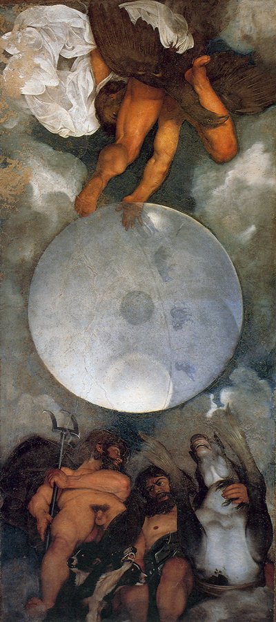 Jupiter, Neptunus ja Pluto, n. 1597 tekijältä Michelangelo Merisi Caravaggio