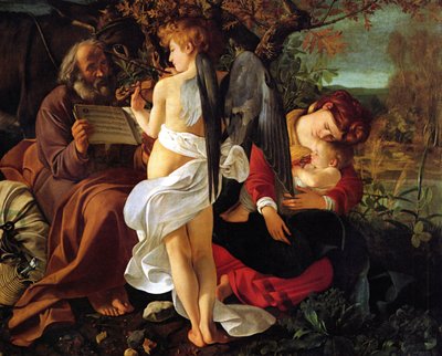 Lepää lennolla Egyptiin, n. 1597 tekijältä Michelangelo Merisi Caravaggio