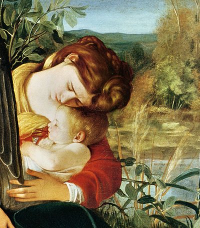 Lepää pakeneessasi Egyptiin (yksityiskohta 1603) tekijältä Michelangelo Merisi Caravaggio
