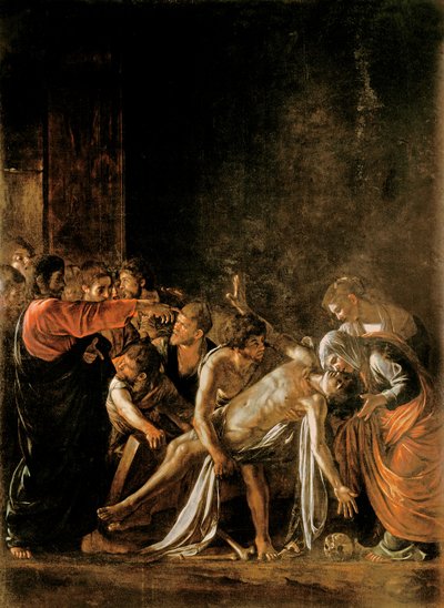 Lasaruksen ylösnousemus (katso myös 232098,94,95) tekijältä Michelangelo Merisi Caravaggio