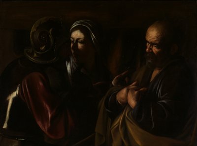 Pyhän Pietarin kieltäminen, 1610. tekijältä Michelangelo Merisi Caravaggio