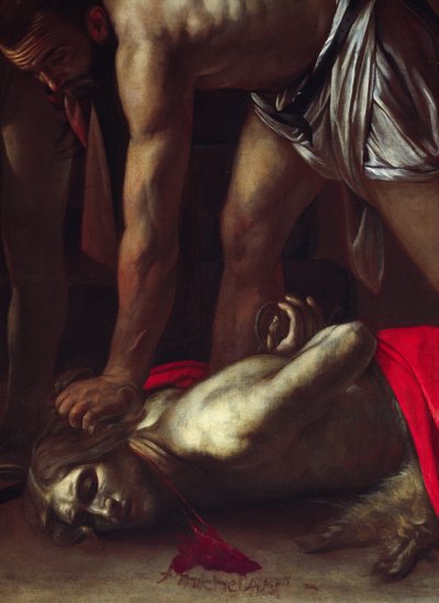 Yksityiskohta: "Pyhän Johannes Kastajan dekolaatio tekijältä Michelangelo Merisi da Caravaggio