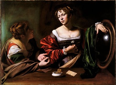 Martta ja Maria Magdaleena tekijältä Michelangelo Merisi da Caravaggio