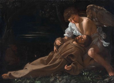 Pyhä Franciscus Assisilainen vastaanottamassa leimautumista tekijältä Michelangelo Merisi da Caravaggio