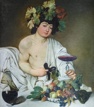 Nuori Bacchus, n. 1596 (öljy kankaalle) tekijältä Michelangelo Merisi da Caravaggio