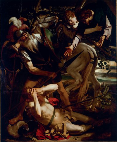 Pyhän Paavalin kääntymys. Michelangelo Merisin maalaus dit Il Caravaggio (The Caravaggio) (1571-1610) 1594-1596 Koko 237x189 cm Odescalchi Balbi -kokoelma, Rooma - Pyhän Paavalin kääntymys, Michelangelo Merisi eli Il Caravaggio (6107). Öljy tekijältä Michelangelo Merisi da Caravaggio