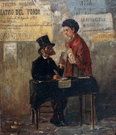 Teatterijulisteita ja julkinen kirjailija, Michele Cammarano (1835-1920) tekijältä Michele Cammarano