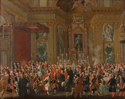 "Ferdinand IV vannoo virkavalansa Napolin kuninkaana". tekijältä Michele Foschini