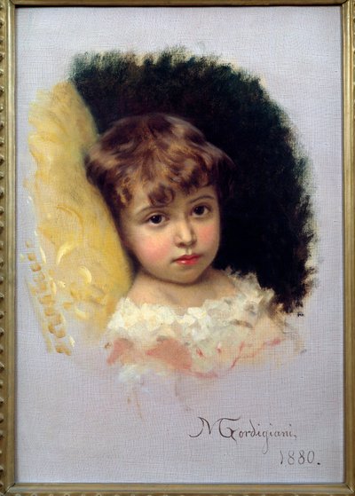 Michel Gordigianin (1830-1909) lasten muotokuvamaalaus 1880 Firenze, Modernin taiteen museo tekijältä Michele Giordigiani
