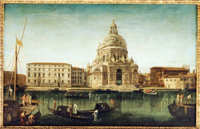 Santa Maria della Salute, Venetsia gondolien kanssa Grand Canalilla tekijältä Michele Marieschi
