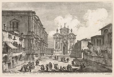 Näkymät Venetsiaan: Campo S. Rocco, 1741. tekijältä Michele Marieschi