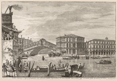 Näkymät Venetsiaan: Rialton silta ja markkinat, 1741. tekijältä Michele Marieschi