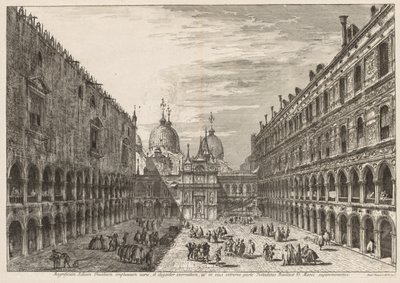 Näkymät Venetsiaan: Herttuapalatsin piha, 1741. tekijältä Michele Marieschi