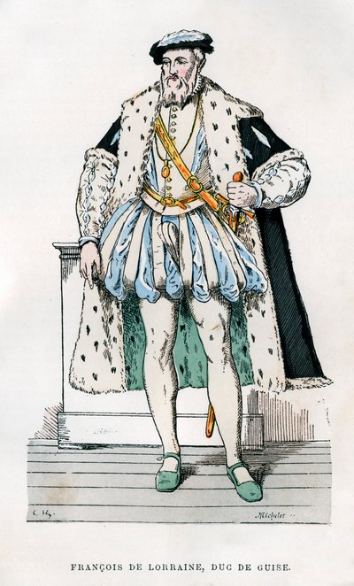 Franciscus Lorrainelainen, Guisen toinen herttua, ranskalainen sotilas ja poliitikko, 1500-luku 1882-1884. tekijältä Micheler