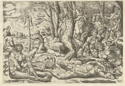 Rohkean käärmeen palvonta tekijältä Michiel Coxie (I) (attributed to)