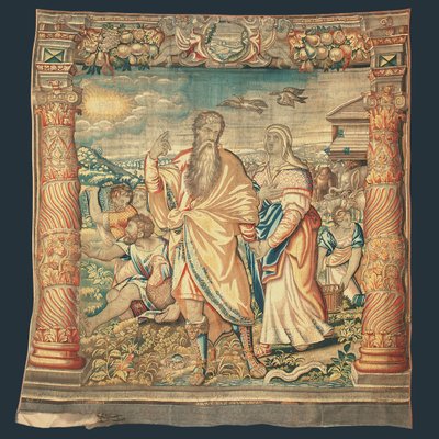 Brysselin raamatullinen kuvakudos, joka kuvaa laskeutumista arkista sarjasta "Nooan elämä", Paulus van Nieuwenhove tekijältä Michiel I Coxie or Coxcie